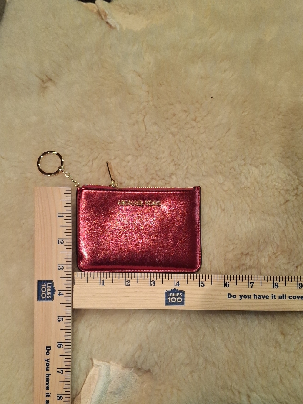 Michael Kors Metallic Red Card Holder Keyring
